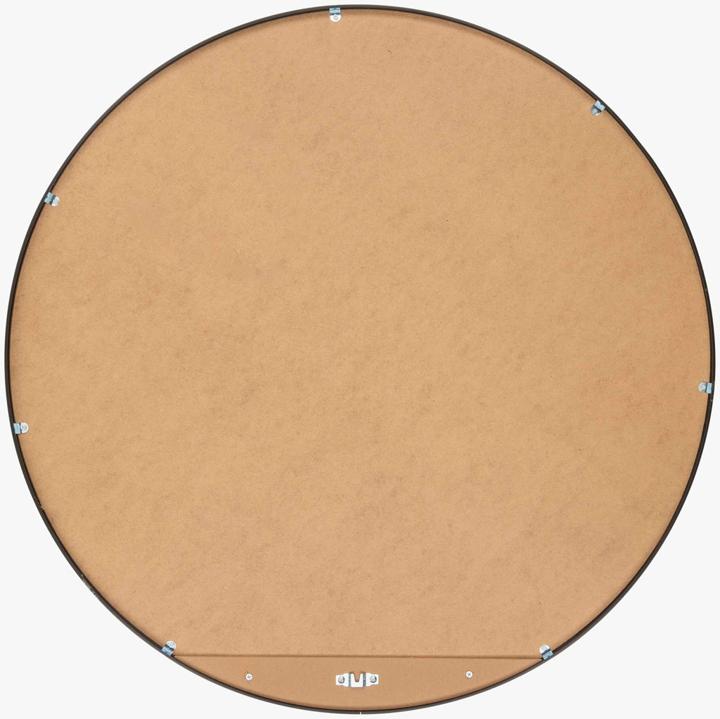 Round Mirror with Black Aluminum Frame