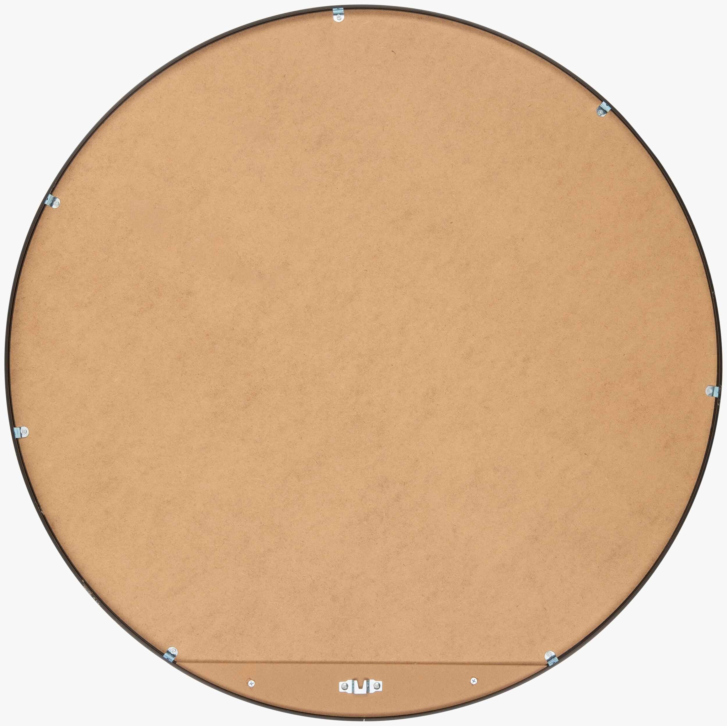Round Mirror with Black Aluminum Frame