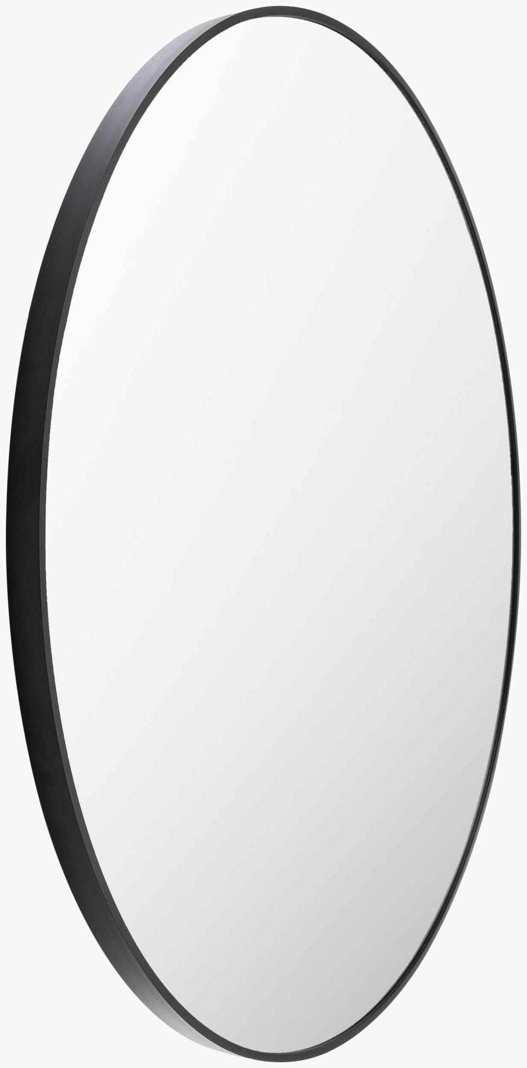 Round Mirror with Black Aluminum Frame