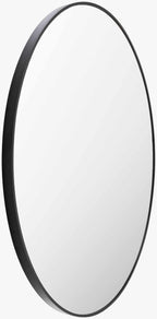 Round Mirror with Black Aluminum Frame