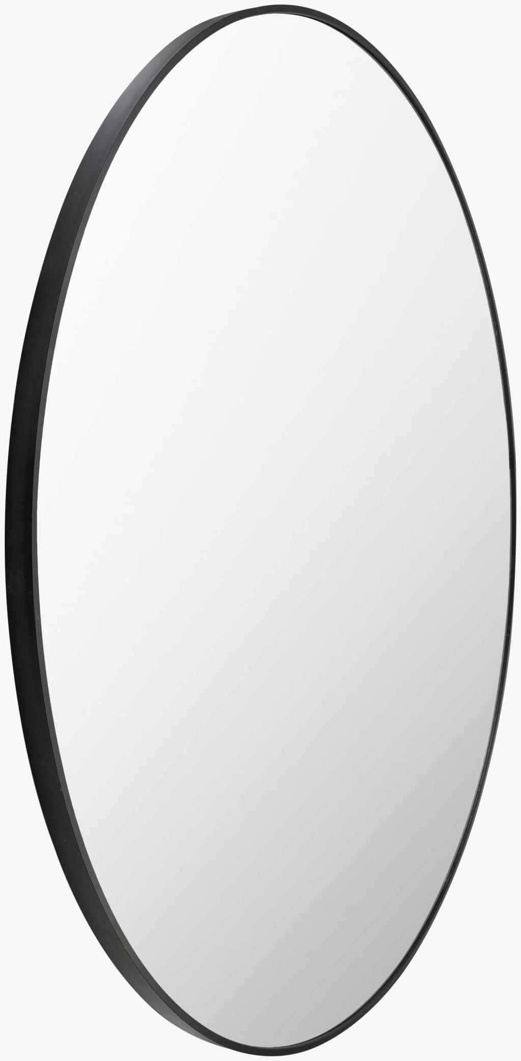 Round Mirror with Black Aluminum Frame