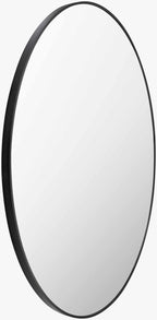 Round Mirror with Black Aluminum Frame