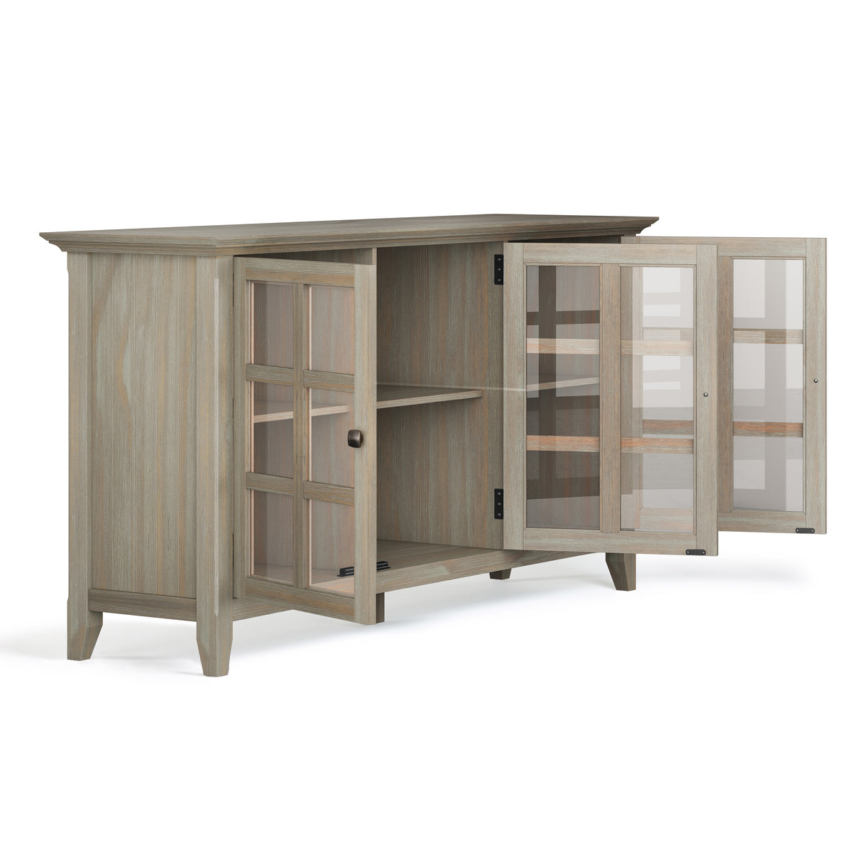 Acadian 62 Inch Wide Solid Wood Storage Cabinet in Distressed