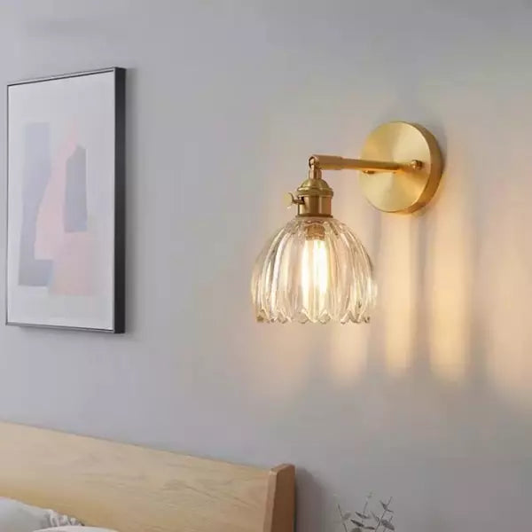 Tulip Glass Wall Lamp Retro Flower Bud Vintage Wall Light
