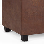 Avalon 54 Inch Wide Extra Large Storage Ottoman Bench in Distressed Saddle