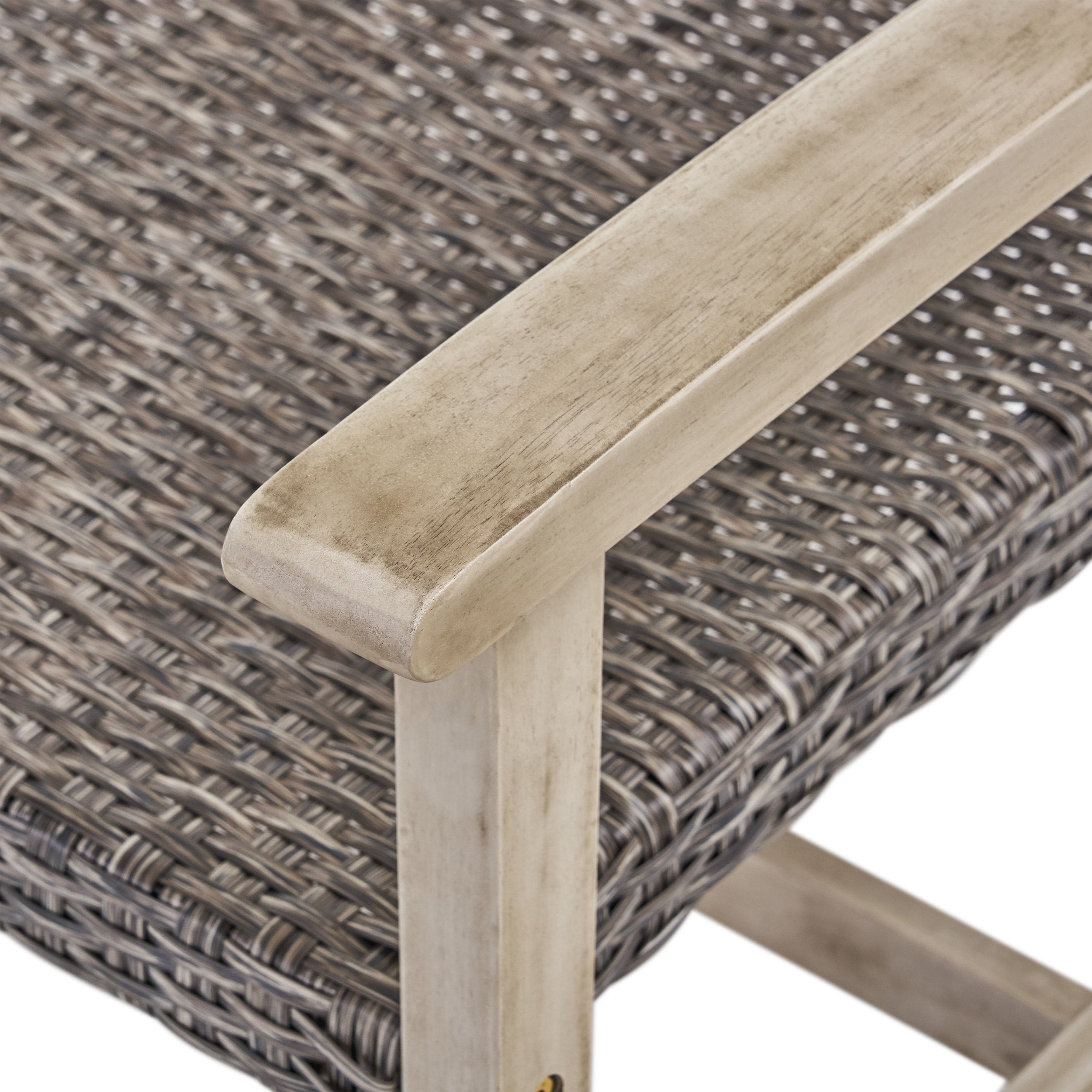 Hampton Outdoor Acacia Wood Wicker Loveseat