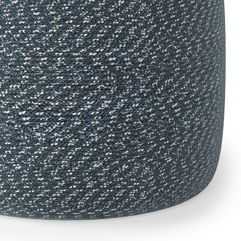 Bayley 20 Inch Wide Round Pouf in Aegean