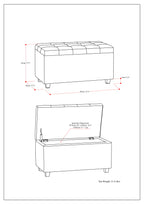 Cosmopolitan 34 Inch Wide Storage Ottoman in Soft