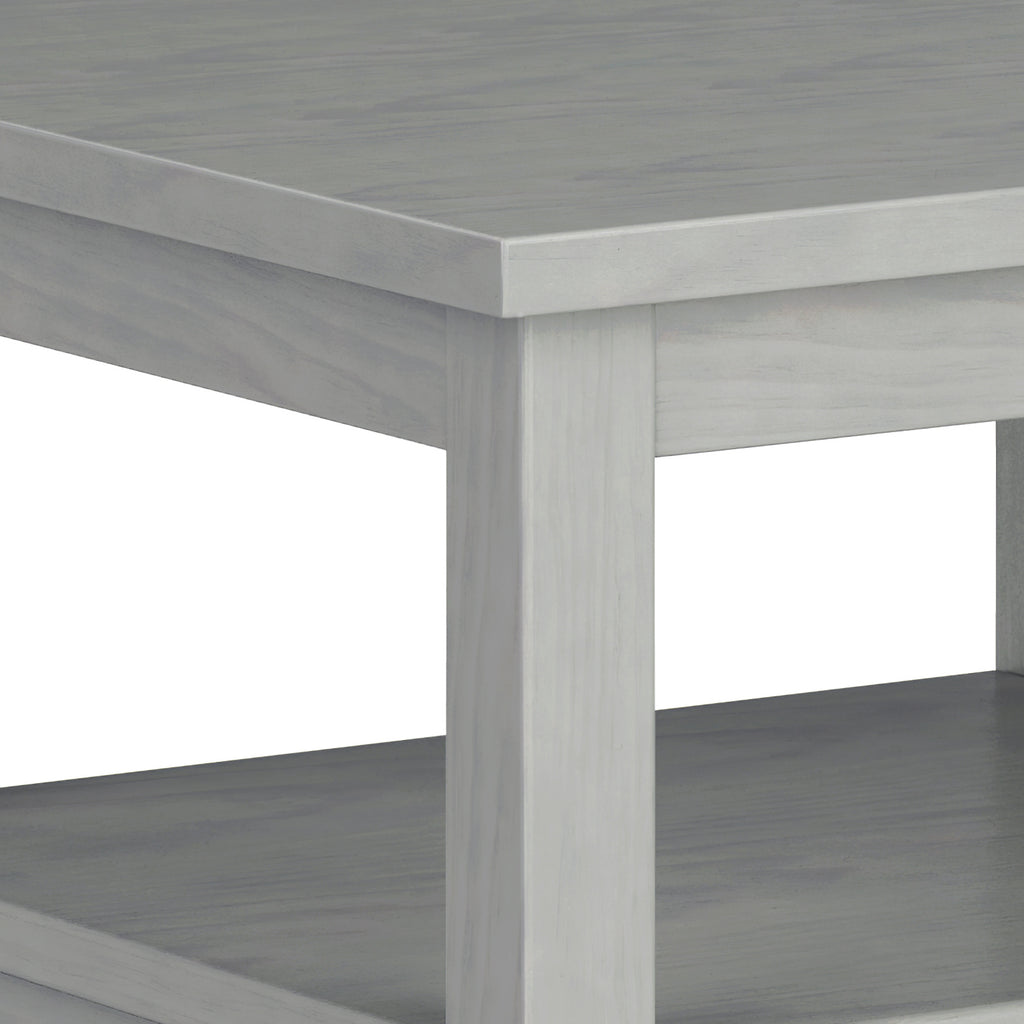 Warm Shaker Solid Wood 20-Inch Wide Transitional End Table in Fog