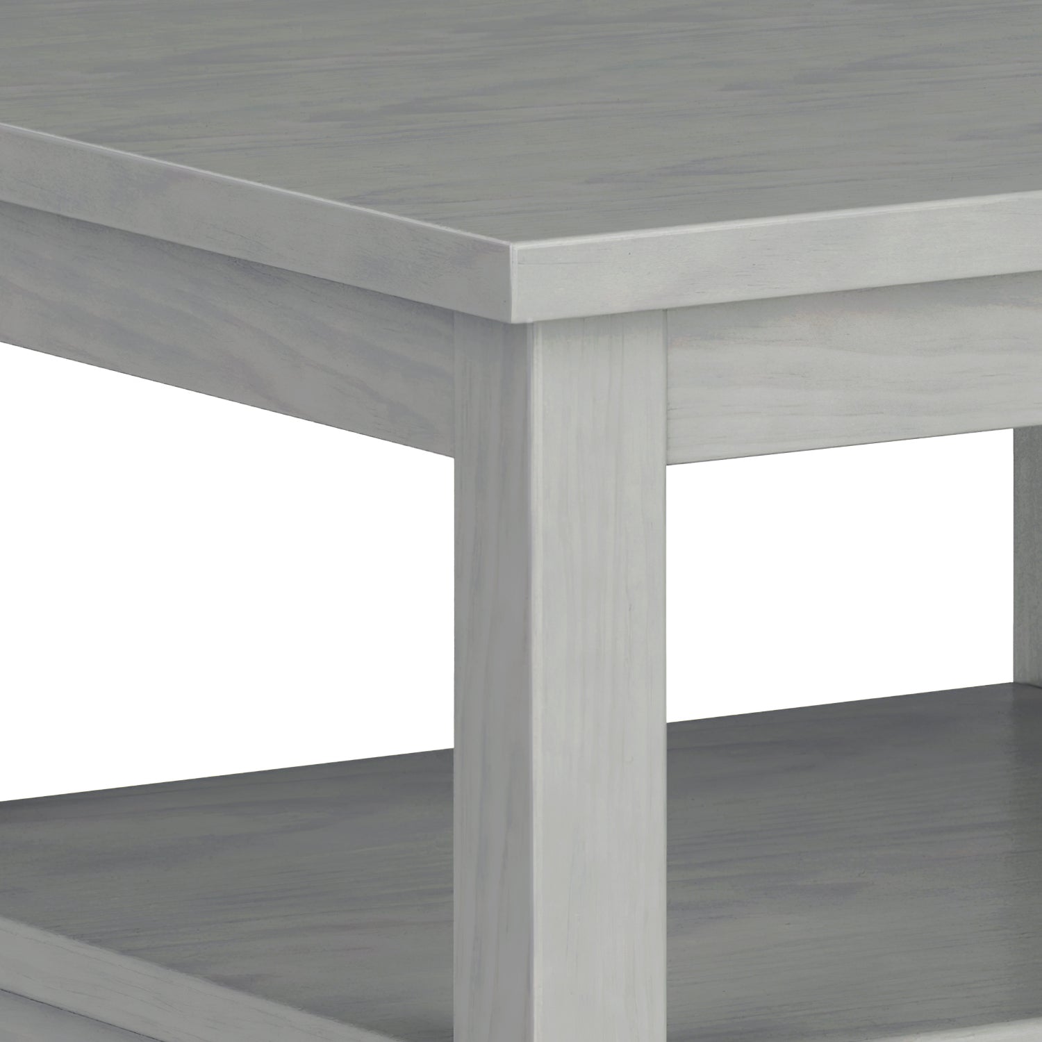Warm Shaker Solid Wood 20-Inch Wide Transitional End Table in Fog
