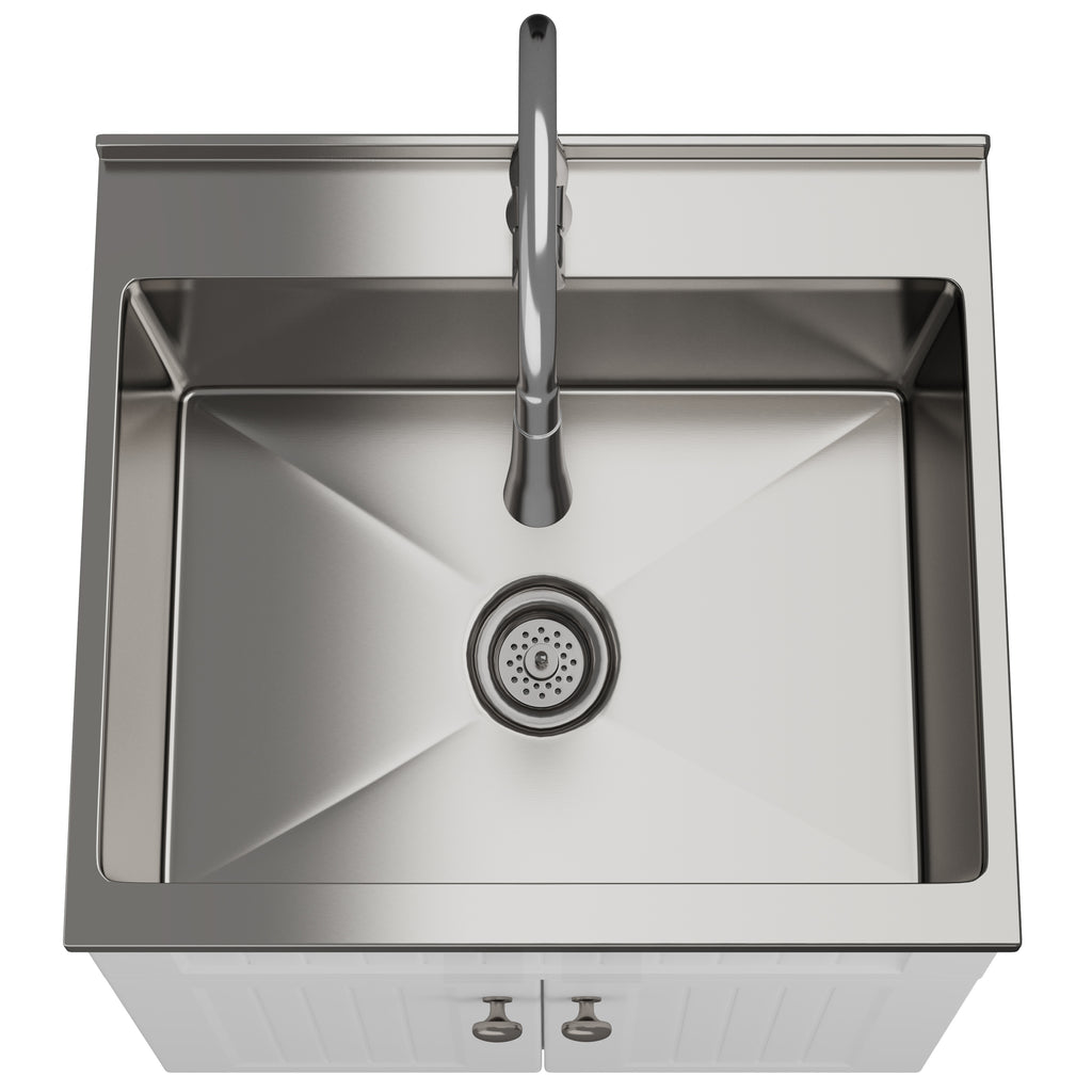 Beckham 24" Laundry Cabinet with Faucet and Stainless Steel Sink