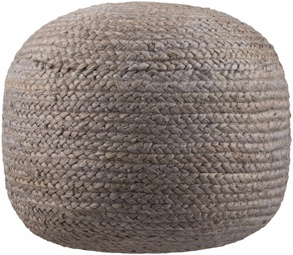 Rockaway Gray Knitted Jute Pouf
