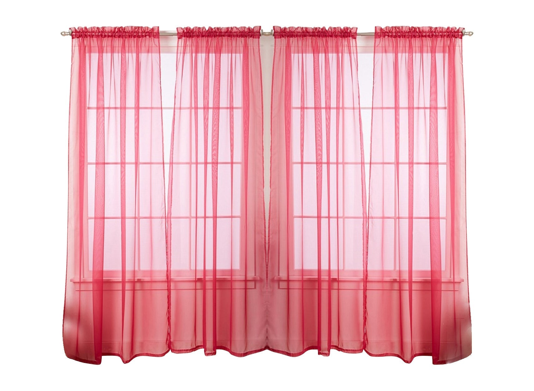 J&V TEXTILES 4-Pack Value: Solid Sheer Window Curtain Panels