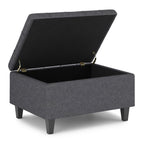 Harrison 34 Inch Wide Small Coffee Table Storage Ottoman