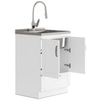 Reed Deluxe 24" Laundry Cabinet with Pull-out Faucet and Stainless Steel Sink