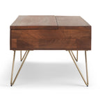 Hunter 48 Inch Wide Solid Mango Wood Lift Top Coffee Table in Umber