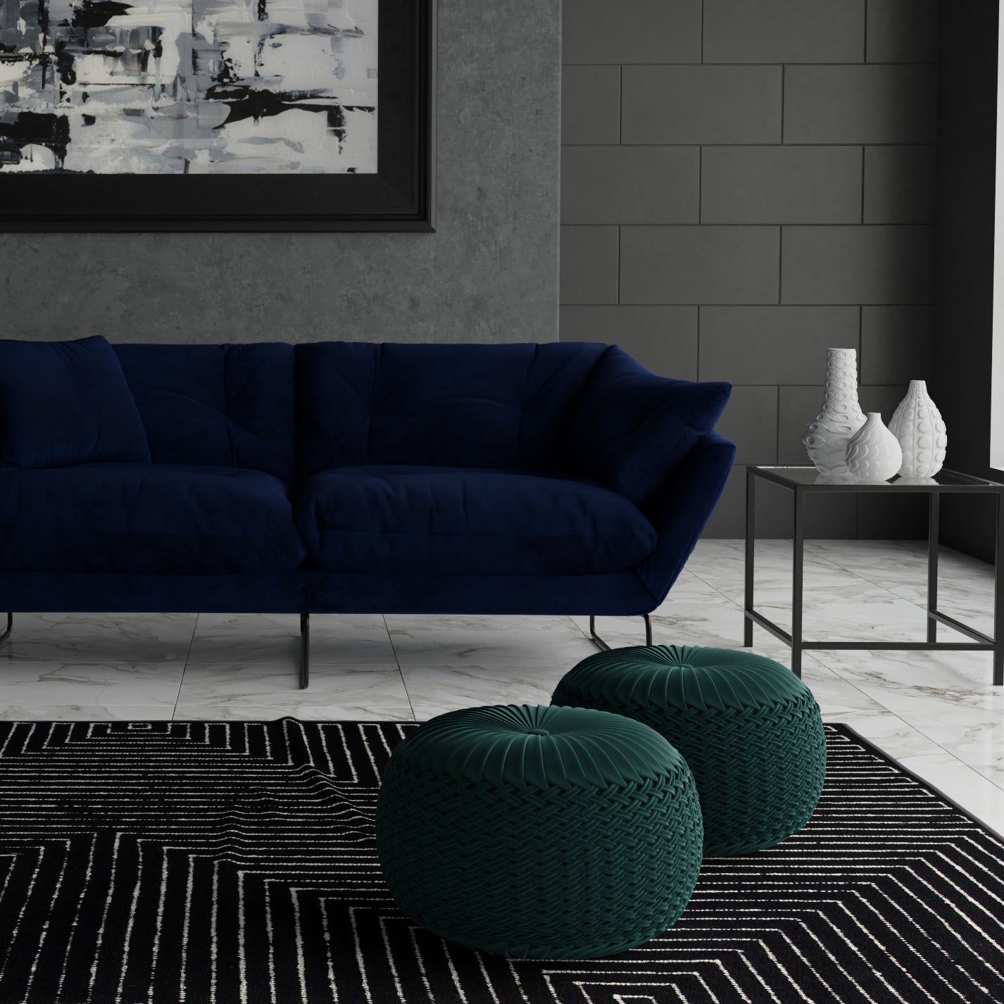 Grafton 20 Inch Wide Round Pouf