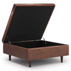 Shay Mid-Century Large Square Coffee Table Storage Ottoman