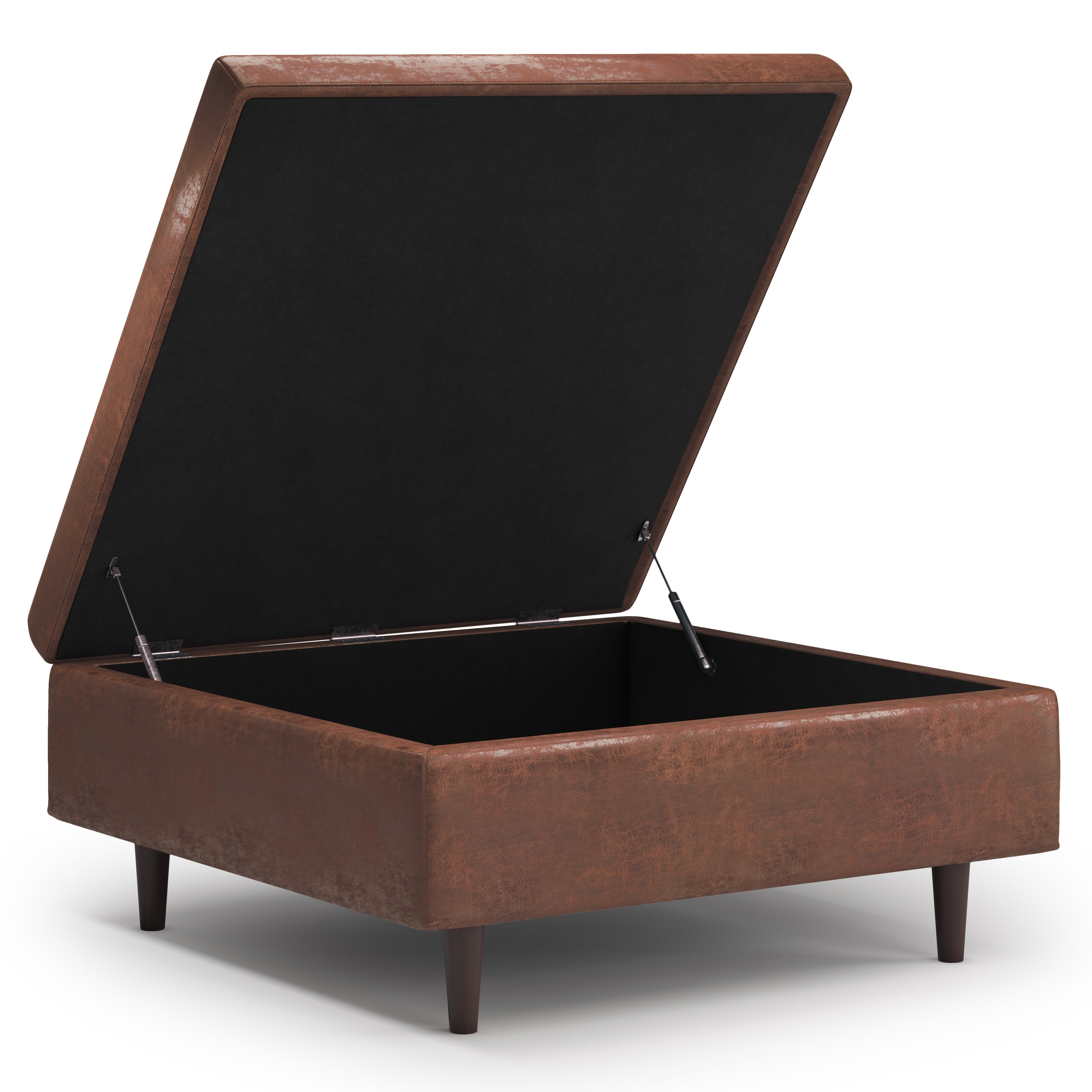 Shay Mid-Century Large Square Coffee Table Storage Ottoman