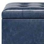 Cosmopolitan 34 Inch Wide Storage Ottoman in Denim