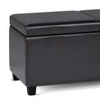 Avalon 54 Inch Wide Extra Large Storage Ottoman Bench in Tanners