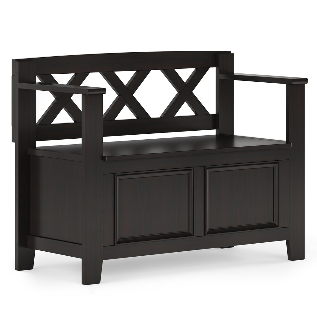 Amherst Solid Wood 36" Wide Transitional Entryway Storage Bench