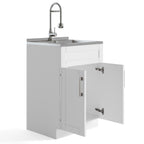 Hennessy Deluxe 24" Laundry Cabinet with Faucet and Stainless Steel Sink