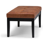 Lacey - Tufted Ottoman Bench - Distressed Saddle