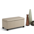 Dover 36 Inch Wide Storage Ottoman Bench in Satin