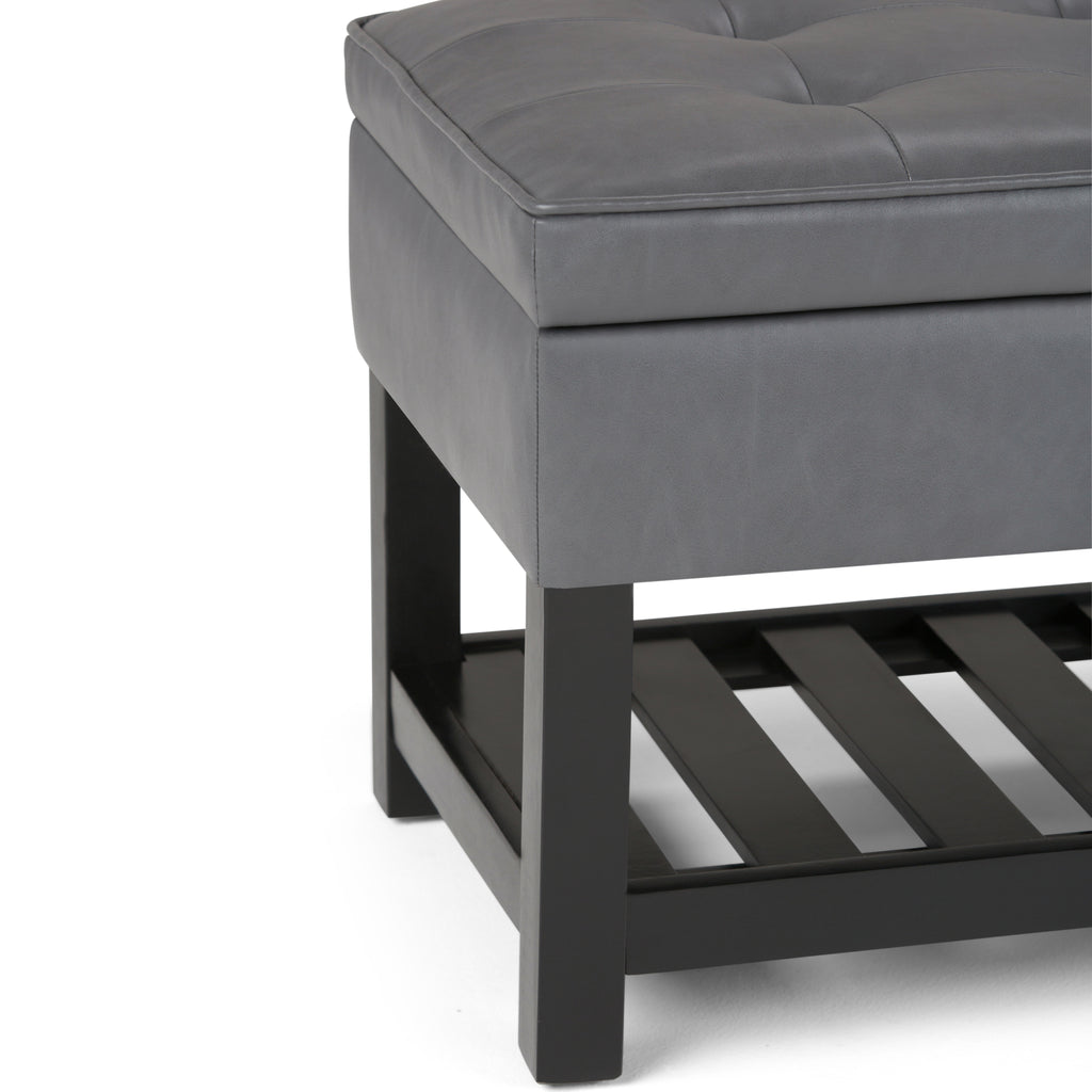Cosmopolitan Storage Ottoman Bench with Open Bottom - Stone
