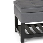 Cosmopolitan Storage Ottoman Bench with Open Bottom - Stone