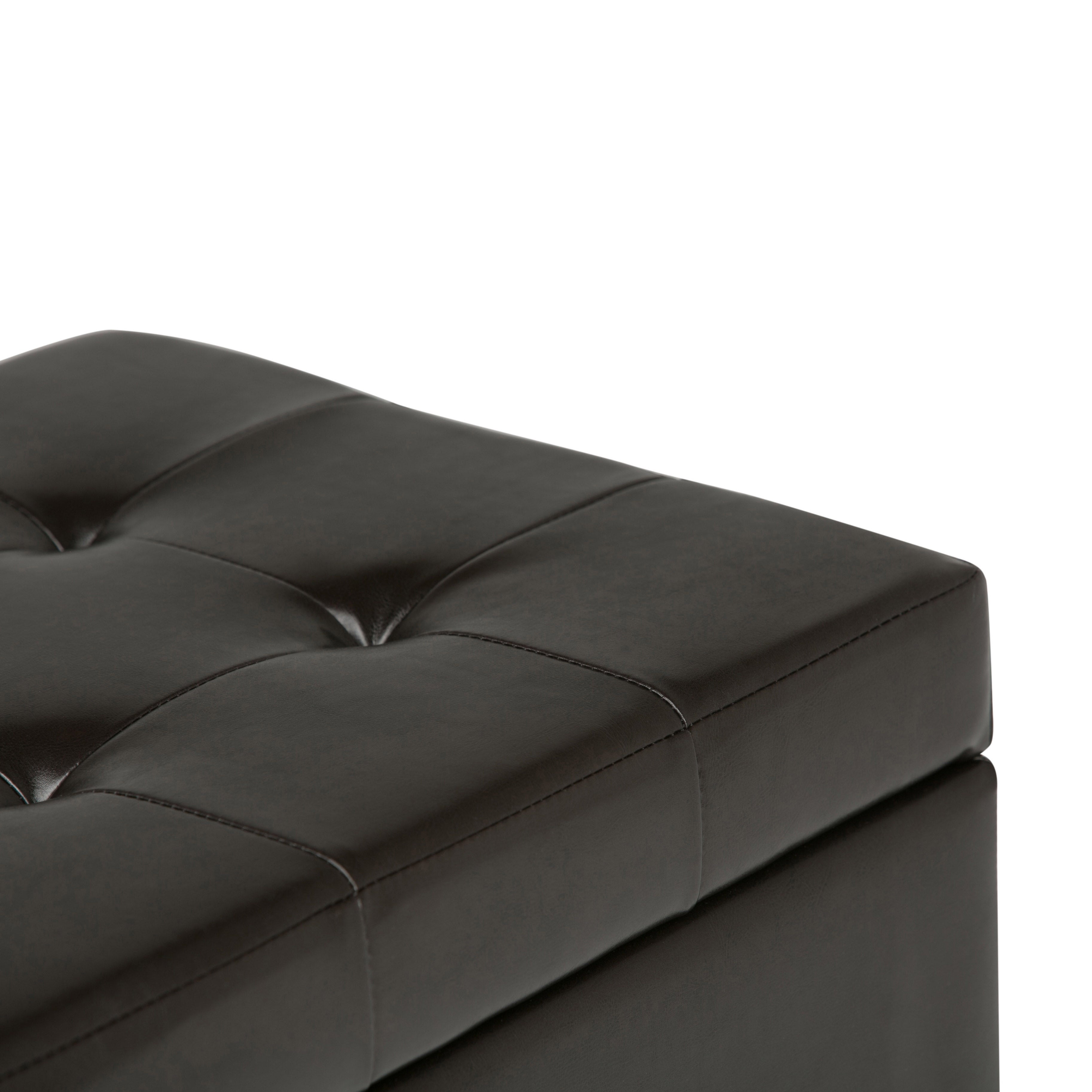 Cosmopolitan 34 Inch Wide Storage Ottoman in Tanners