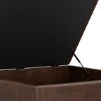 Owen 40 Inch Wide XL Square Coffee Table Storage Ottoman