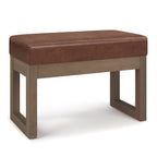 Milltown 27 Inch Wide Solid Wood Footstool Small Ottoman Bench