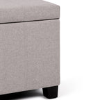 Dover 36 Inch Wide Storage Ottoman Bench in Cloud