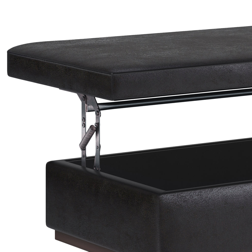 Owen 42 Inch Wide Lift Top Large Coffee Table Storage Ottoman