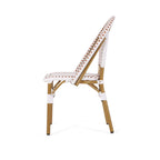 Outdoor PE Rattan and Aluminum French Bistro Chairs, Set of 2