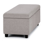 Avalon 48 Inch Wide Storage Ottoman Bench in Cloud