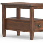 Warm Shaker Solid Wood 14 Inch Wide Transitional Narrow Side Table
