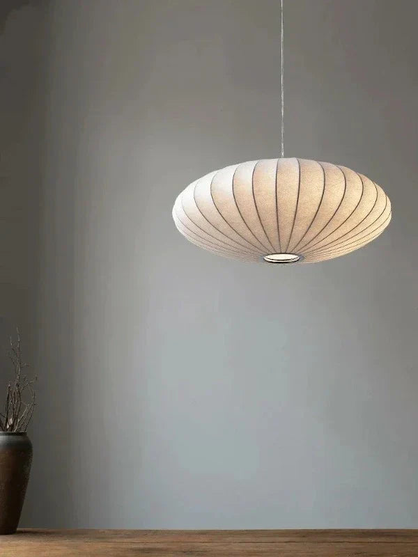 Silk Pleated Pendant Light with Crown Detail Ceiling Lamp 30 40 50cm