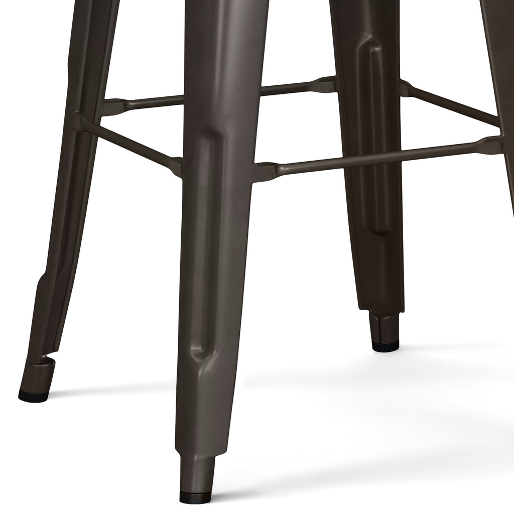 Rayne 30" Metal Bar Stool (Set of 2) - Gun Metal