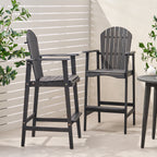 Outdoor Acacia Wood Adirondack Barstools, Set of 2