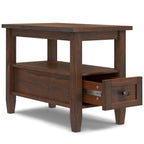 Warm Shaker Solid Wood 14 Inch Wide Transitional Narrow Side Table
