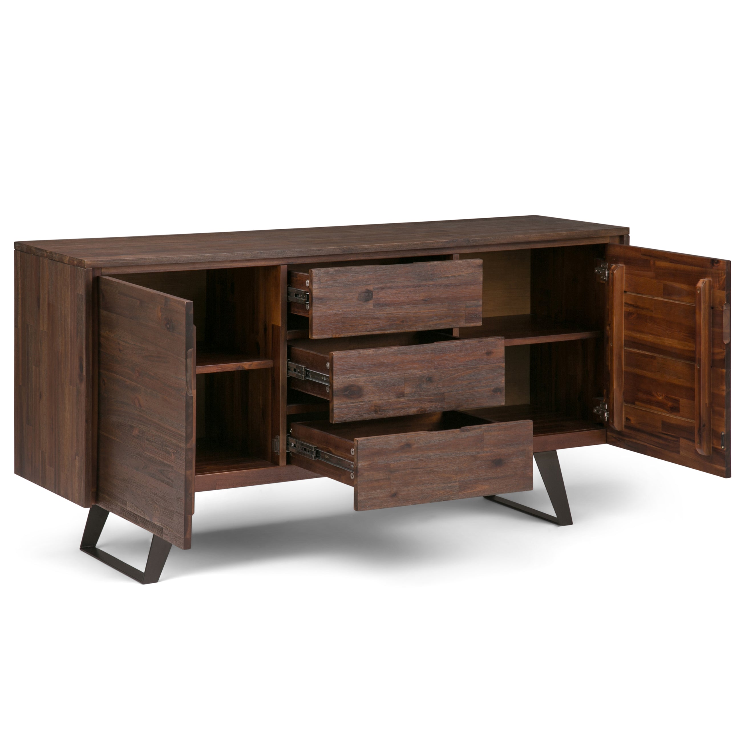 Lowry 60 Inch Wide Solid Acacia Wood Sideboard Buffet