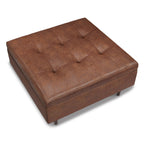 Shay Mid-Century Large Square Coffee Table Storage Ottoman