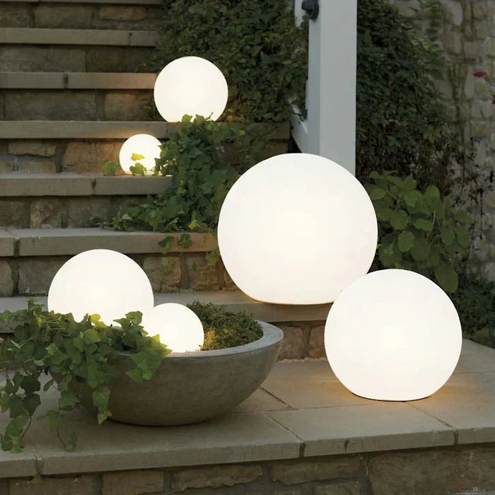 Modern PE Globe Outdoor Garden Light LED Rechargeable 16-Color IP55