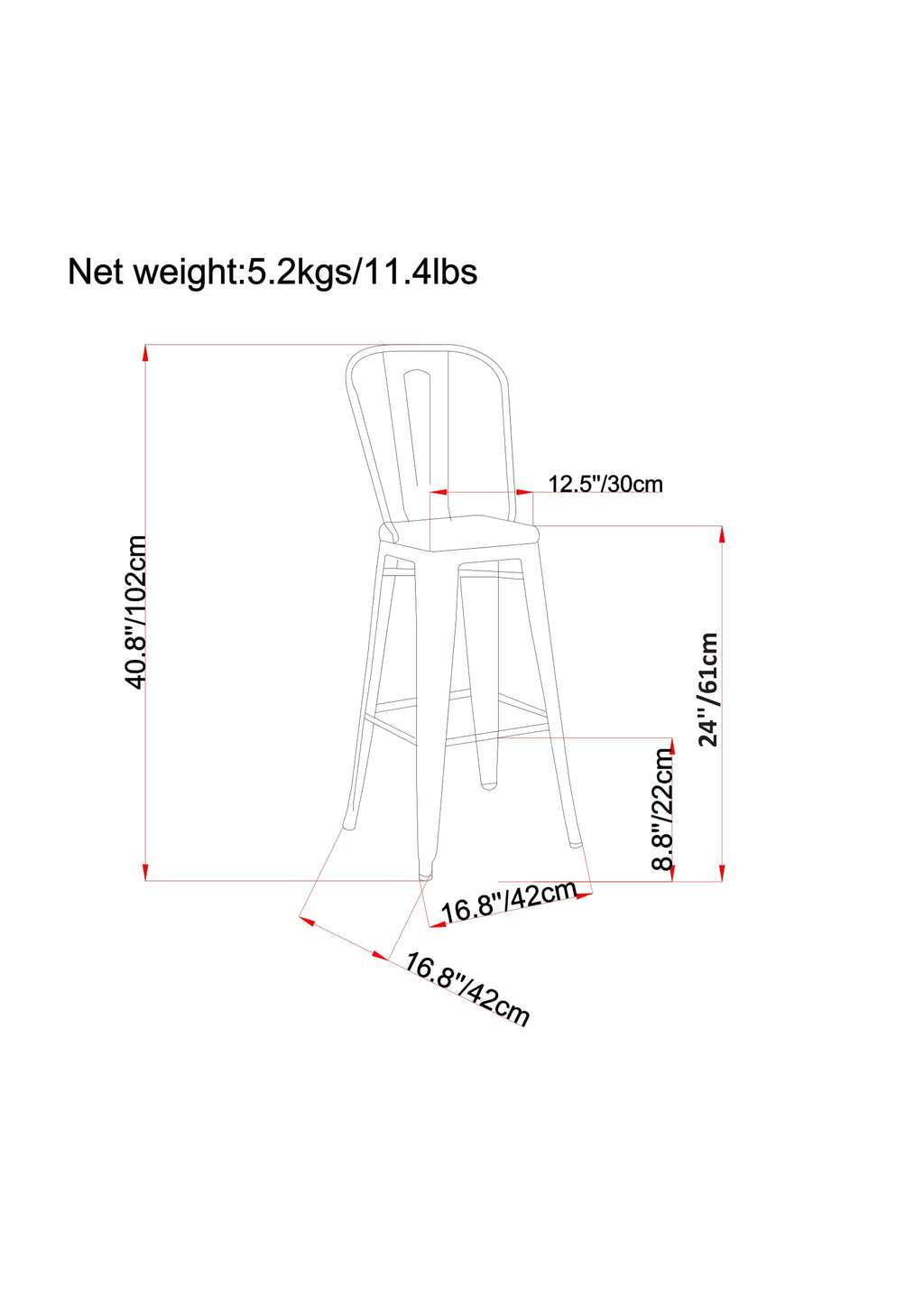 Fletcher - 24" Metal Counter Height Stool (Set of 2)