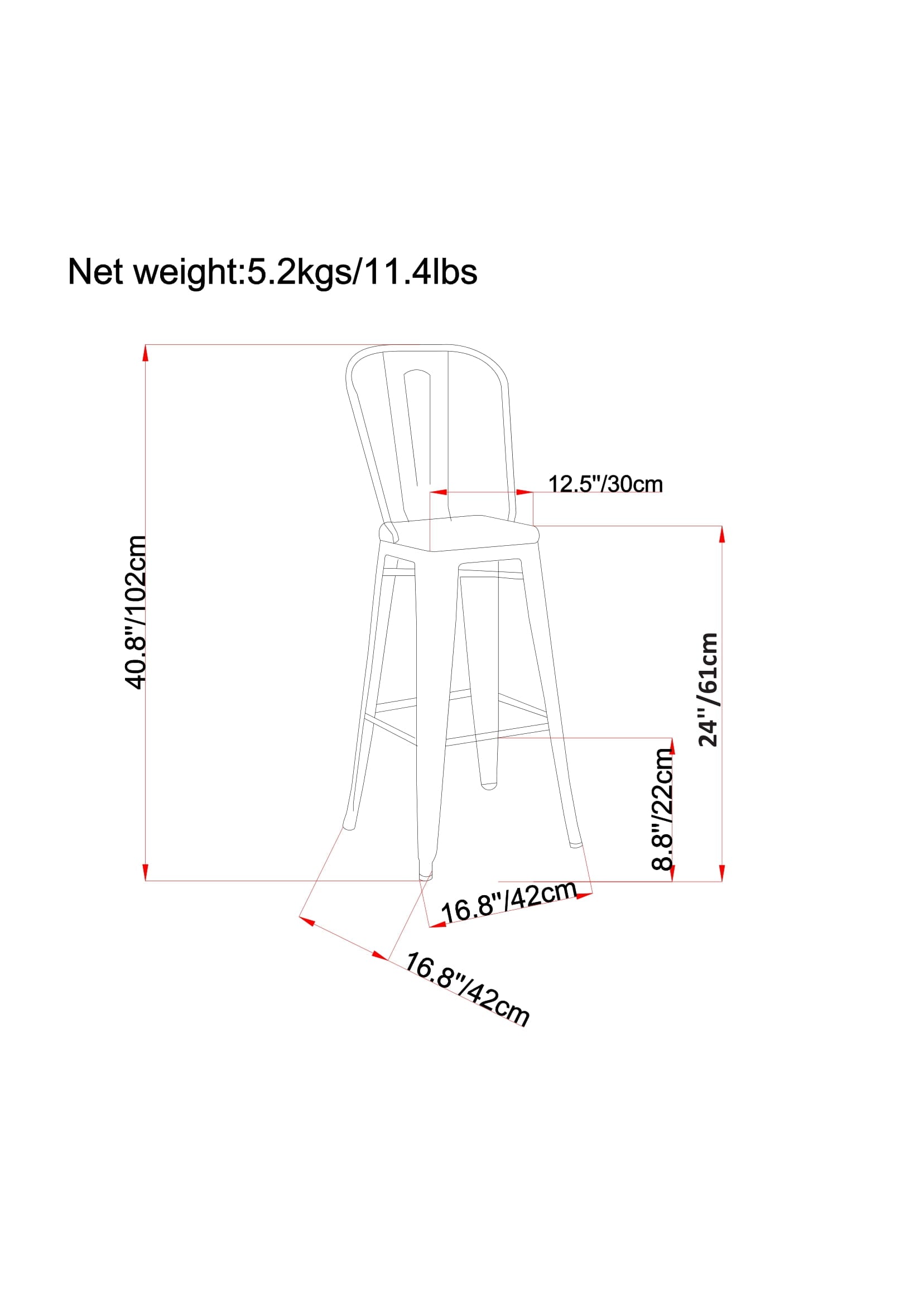 Fletcher - 24" Metal Counter Height Stool (Set of 2)