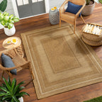 Chael Flatweave Faux Jute Outdoor Rug