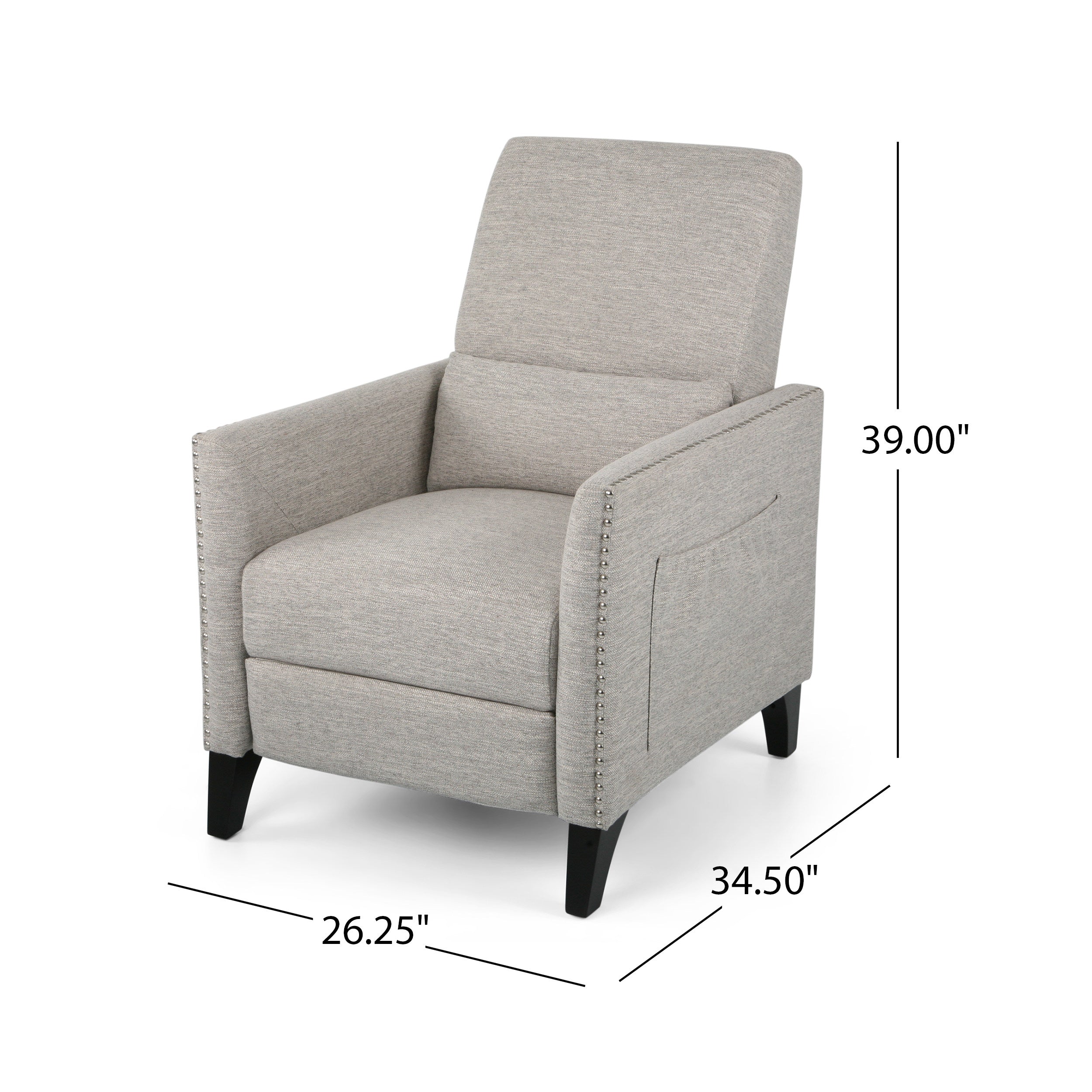 Pushback Recliner Chair with Side Pocket